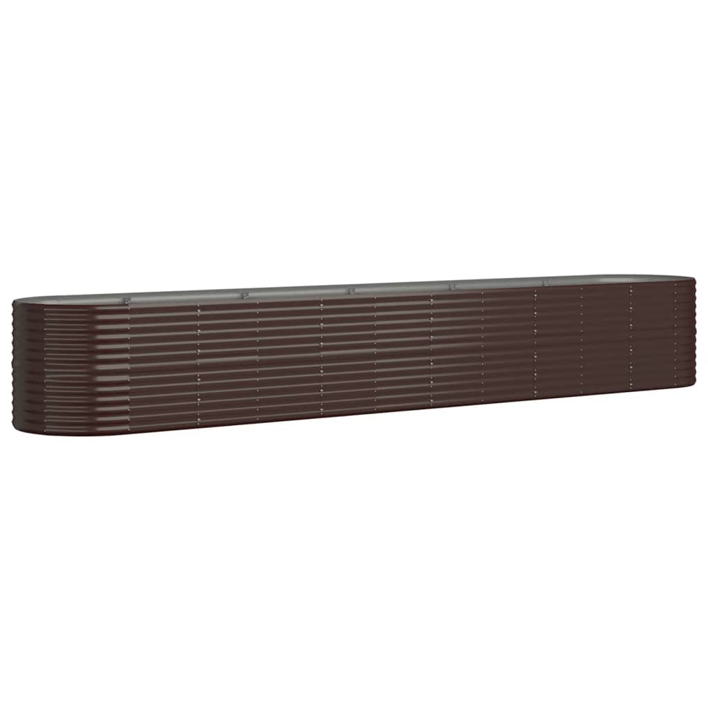 plantekasse 440x80x68 cm galvaniseret stål brun