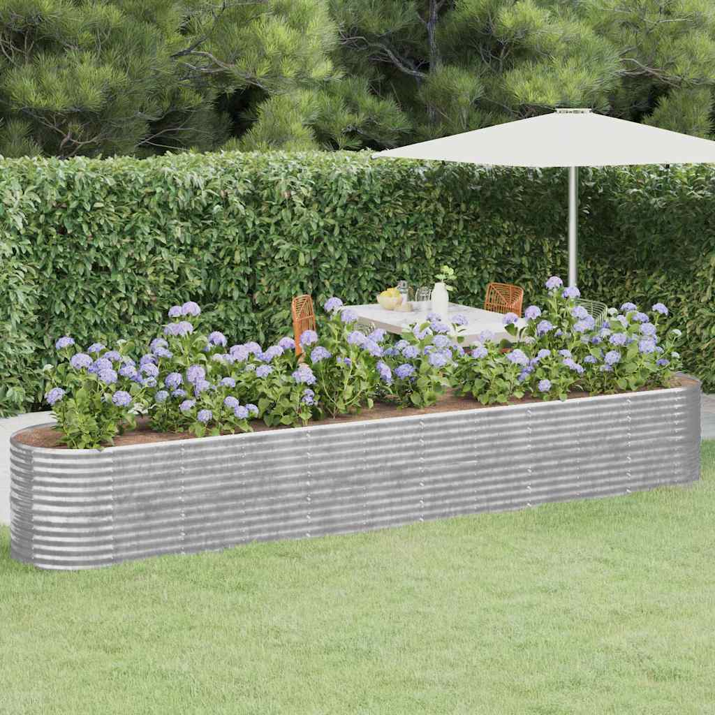 plantekrukke 440x80x68 cm galvaniseret stål sølvfarvet