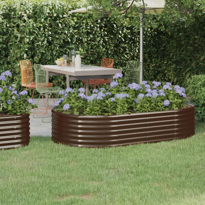 plantekasse 175x100x36 cm galvaniseret stål brun