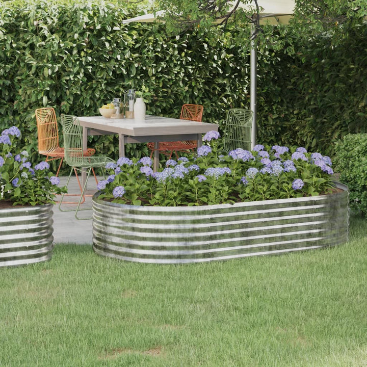 plantekasse 175x100x36 cm galvaniseret stål sølvfarvet