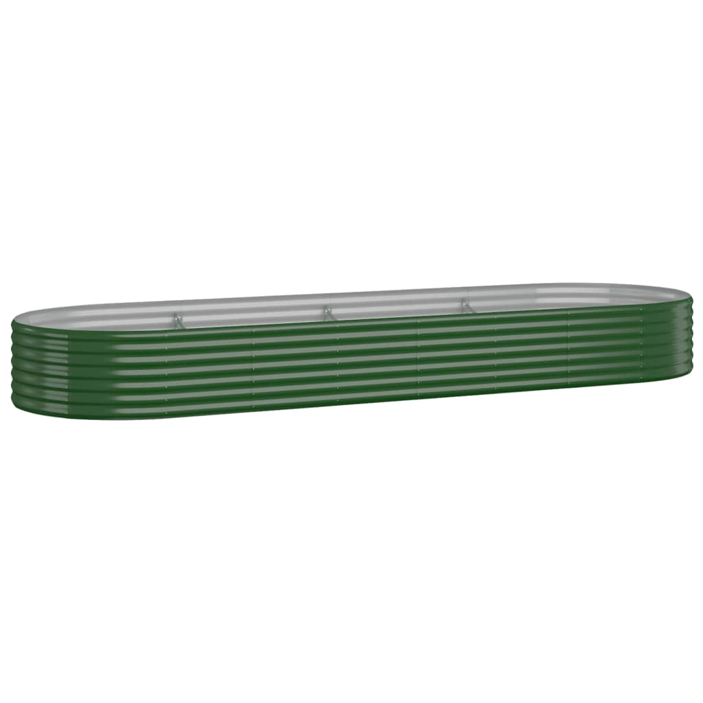 plantekasse 322x100x36 cm galvaniseret stål grøn