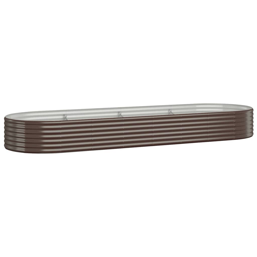 plantekasse 322x100x36 cm galvaniseret stål brun