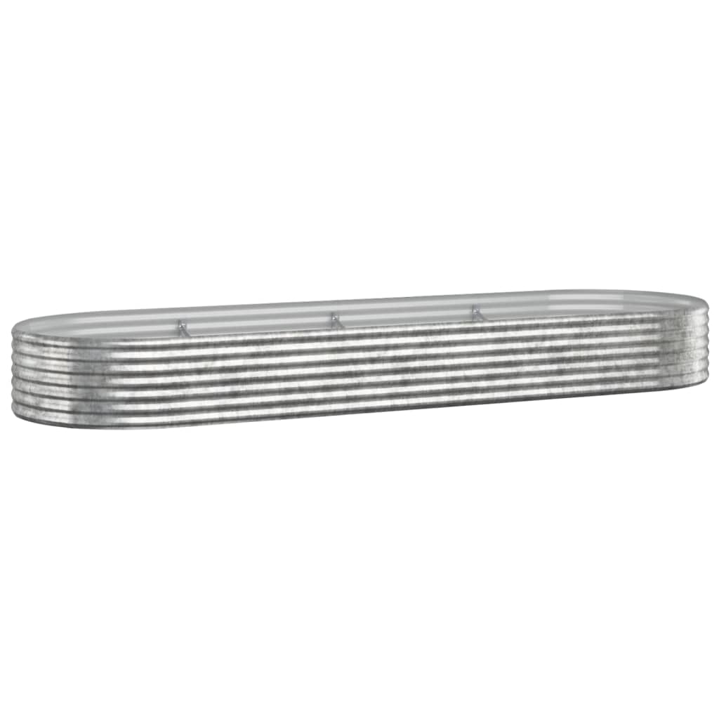 plantekasse 322x100x36 cm galvaniseret stål sølvfarvet