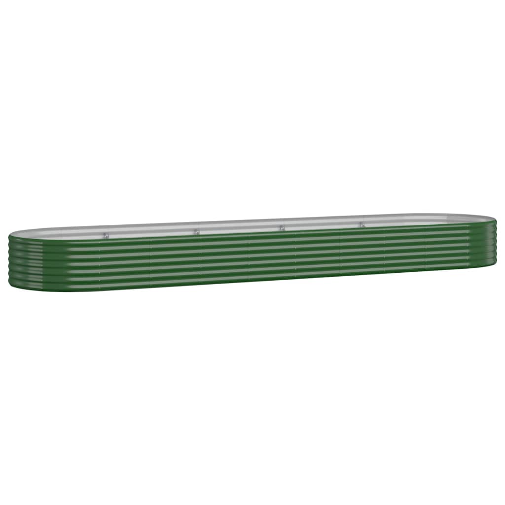 plantekasse 396x100x36 cm galvaniseret stål grøn