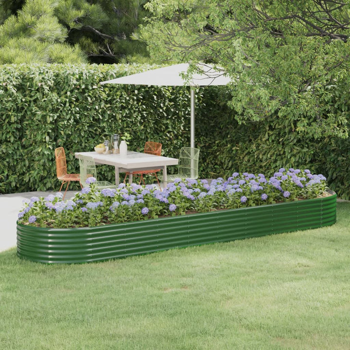 plantekasse 396x100x36 cm galvaniseret stål grøn
