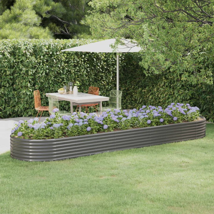 plantekasse 396x100x36 cm galvaniseret stål grå