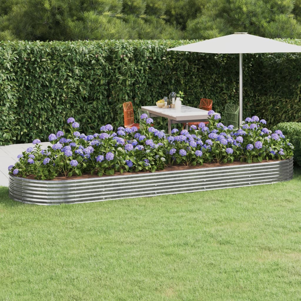 plantekasse 450x140x36 cm galvaniseret stål sølvfarvet