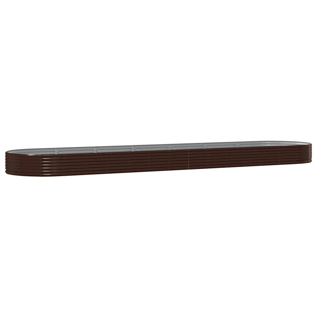 plantekasse 600x140x36 cm galvaniseret stål brun