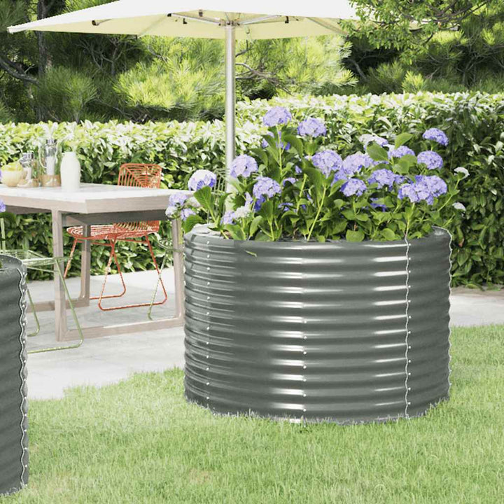 plantekrukke 100x100x68 cm galvaniseret stål grå
