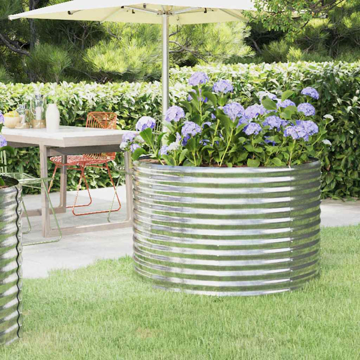 plantekasse 100x100x68 cm galvaniseret stål sølvfarvet