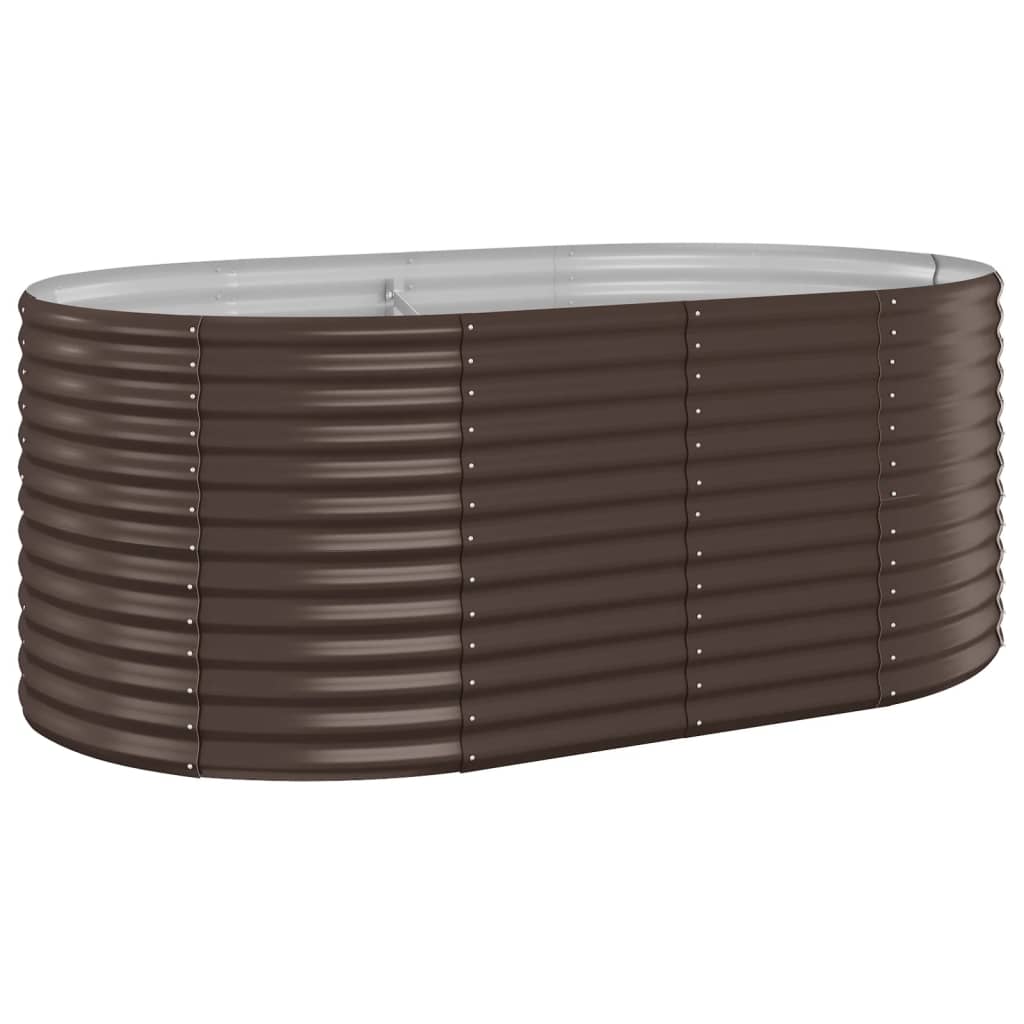plantekasse 175x100x68 cm pulverlakeret stål brun