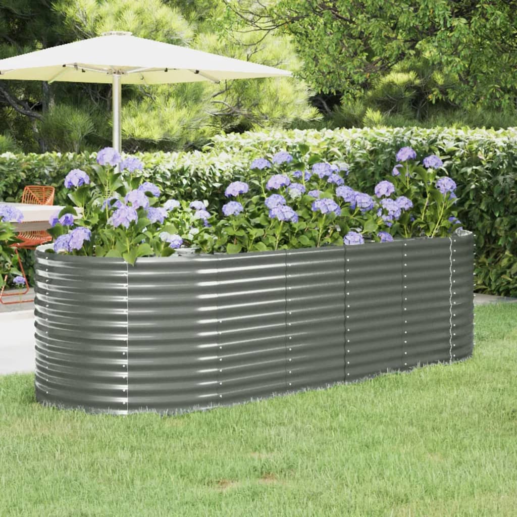 plantekasse 249x100x68 cm galvaniseret stål grå