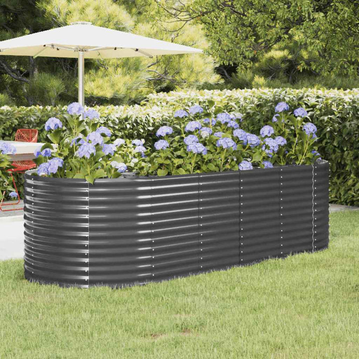 plantekasse 249x100x68 cm galvaniseret stål antracitgrå