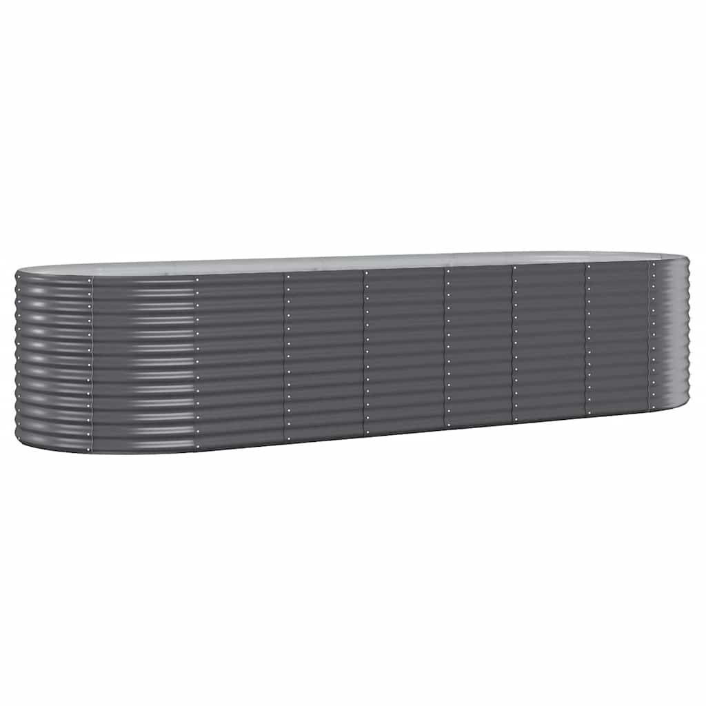 plantekasse 322x100x68 cm galvaniseret stål antracitgrå