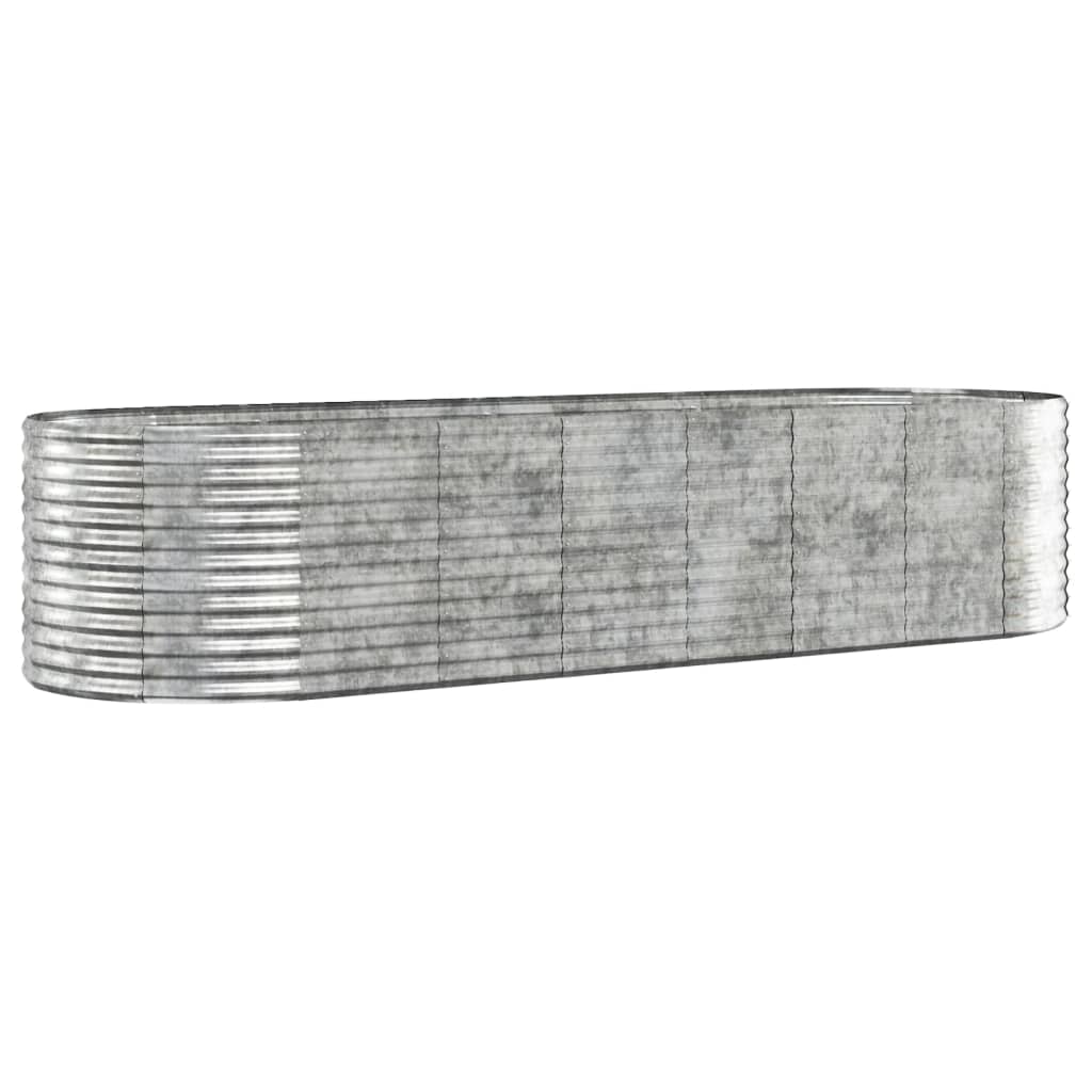 plantekasse 322x100x68 cm galvaniseret stål sølvfarvet