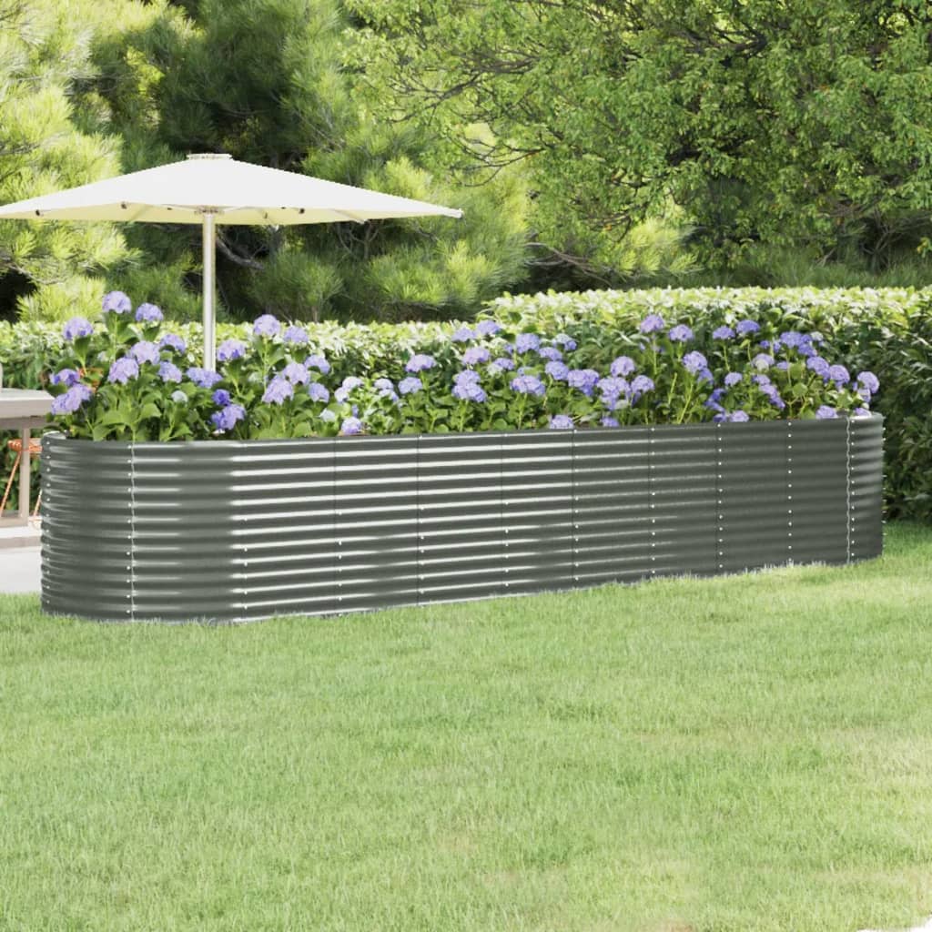 plantekasse 396x100x68 cm galvaniseret stål grå