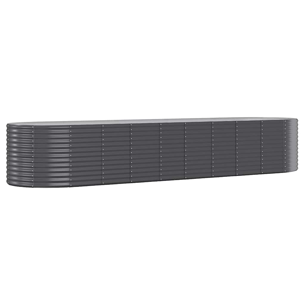 plantekasse 396x100x68 cm galvaniseret stål antracitgrå