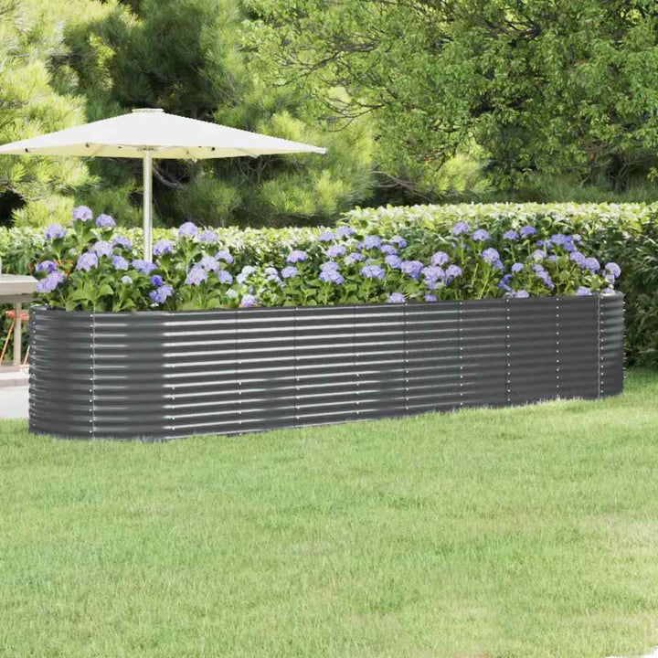 plantekasse 396x100x68 cm galvaniseret stål antracitgrå