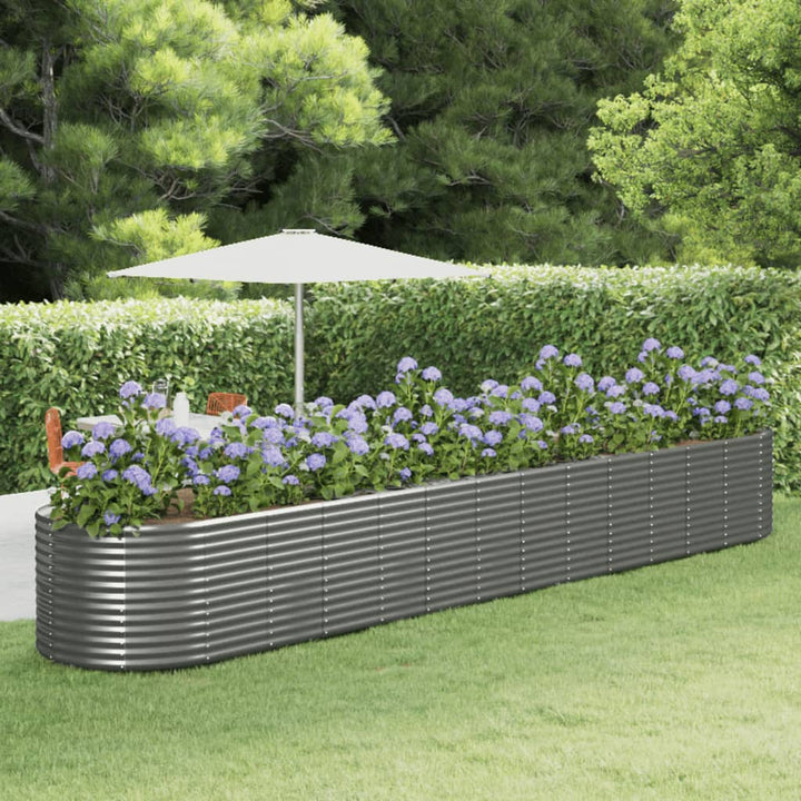 plantekasse 554x100x68 cm pulverlakeret stål grå