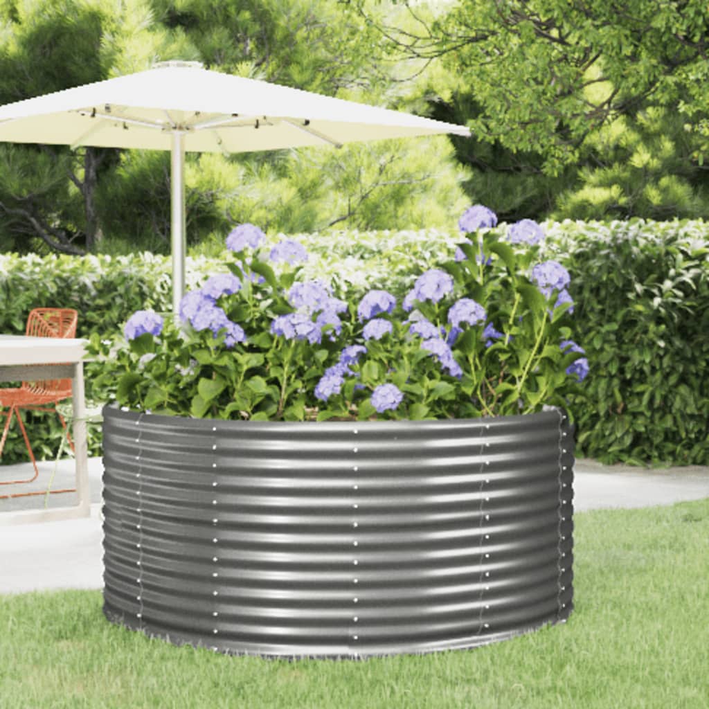 plantekasse 140x140x68 cm galvaniseret stål grå