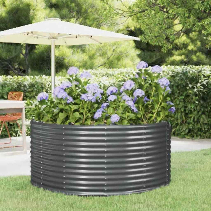plantekasse 140x140x68 cm galvaniseret stål antracitgrå