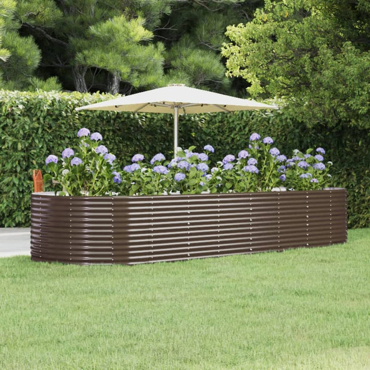plantekasse 367x140x68 cm galvaniseret stål brun