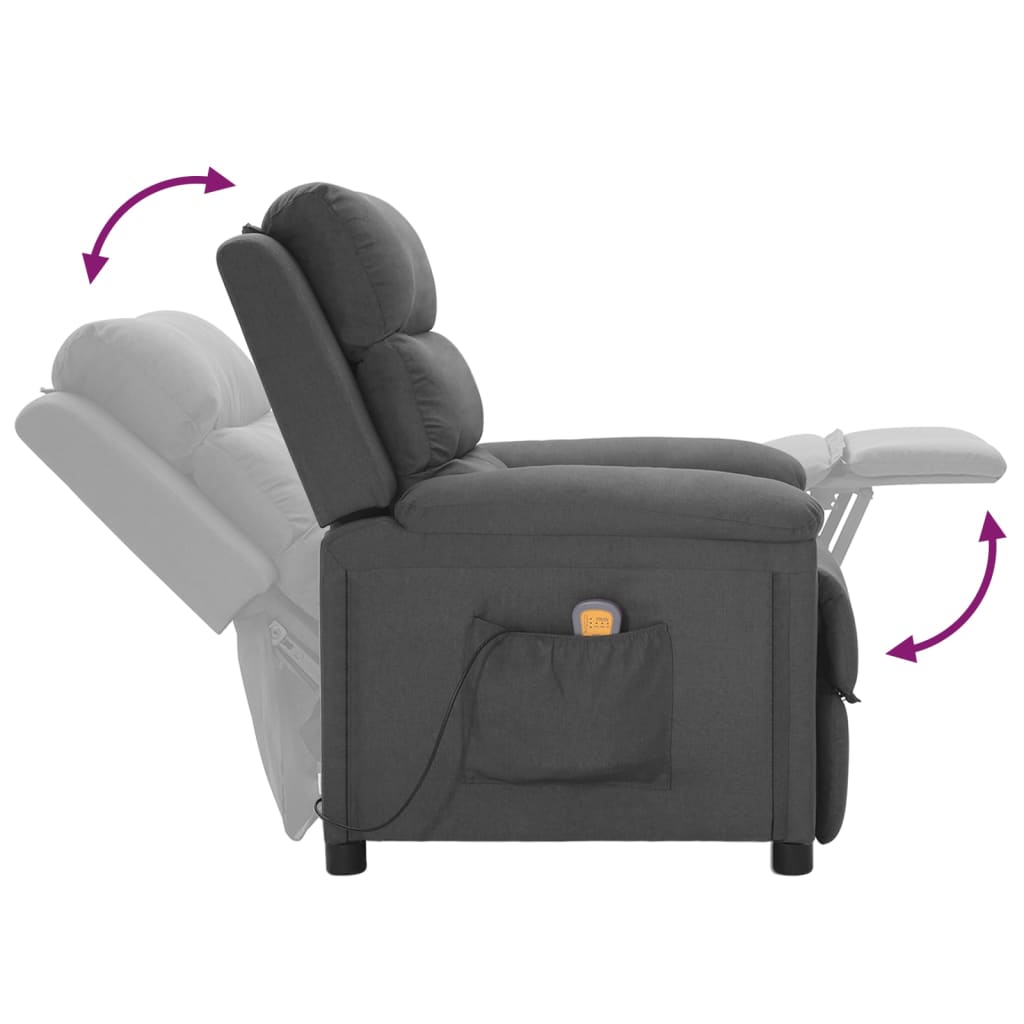 massagestol stof mørkegrå