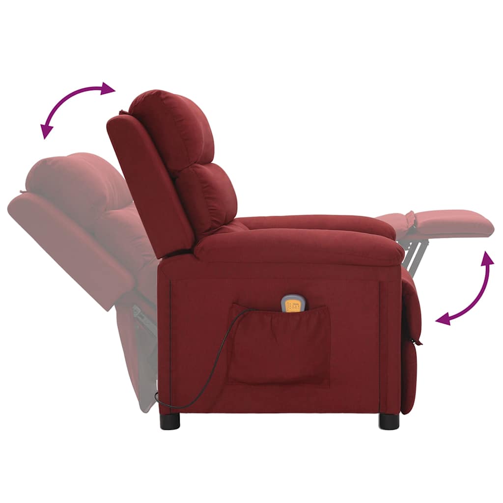 massagestol stof vinrød