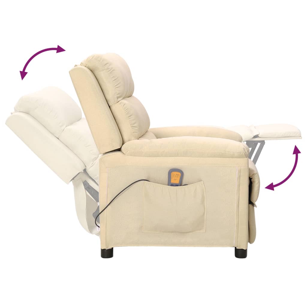 massagestol stof cremefarvet