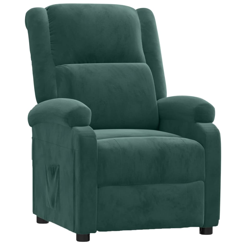 lænestol velour mørkegrøn