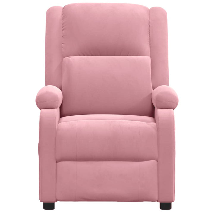 lænestol velour lyserød