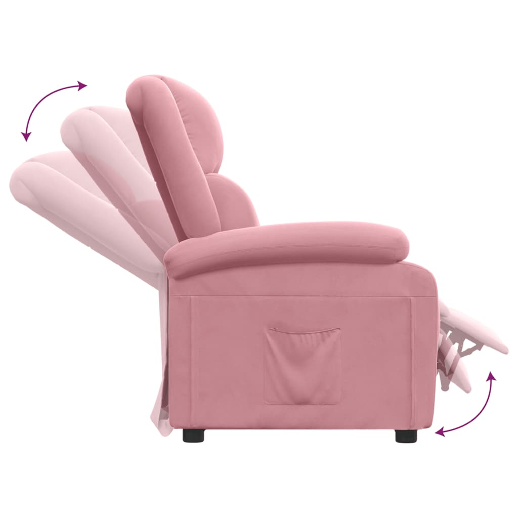 lænestol velour lyserød