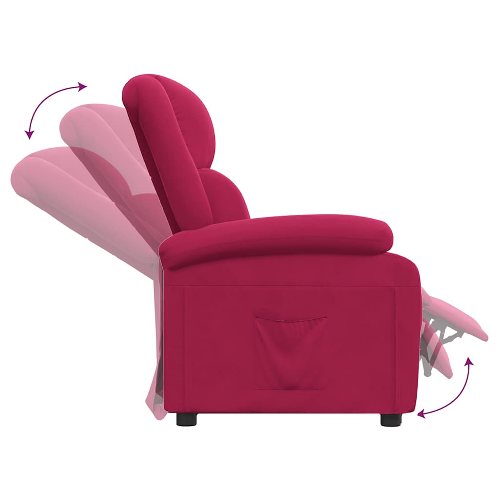 lænestol velour vinrød