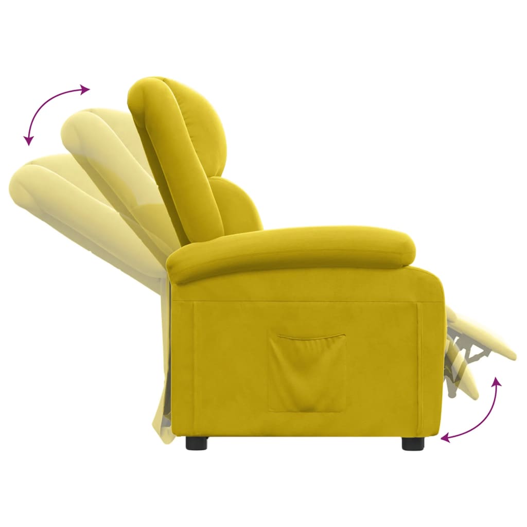 lænestol velour gul