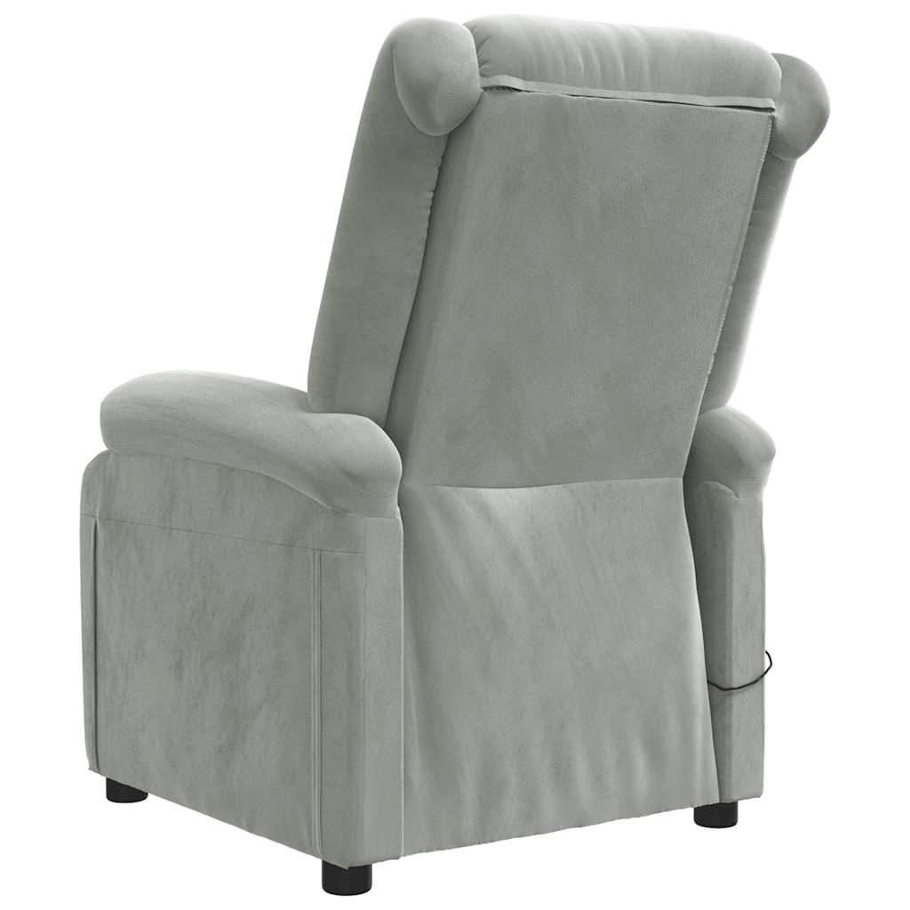 massagestol velour lysegrå