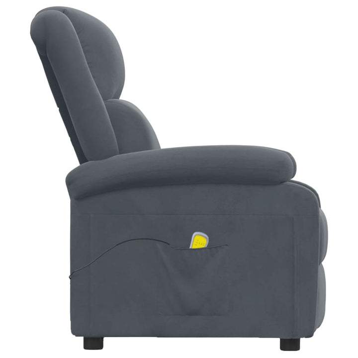 massagestol velour mørkegrå