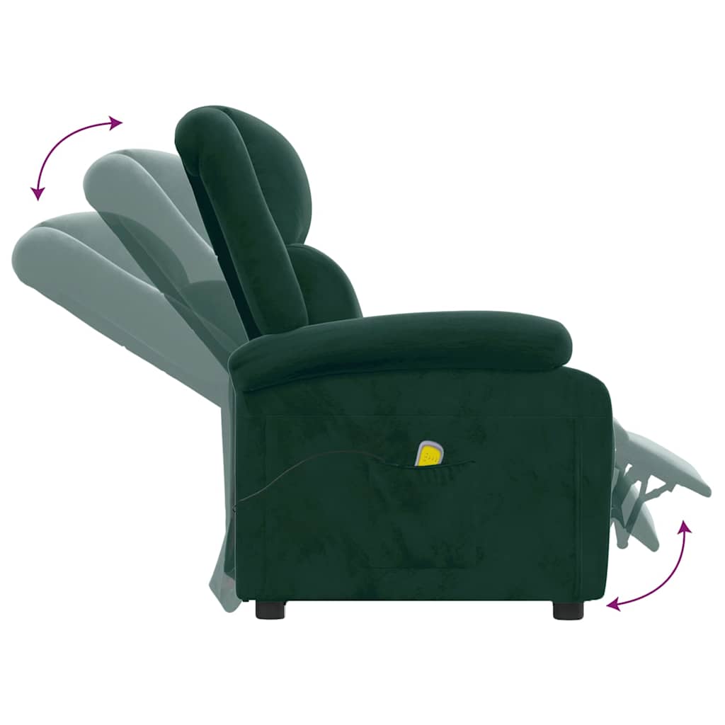 massagestol velour mørkegrøn