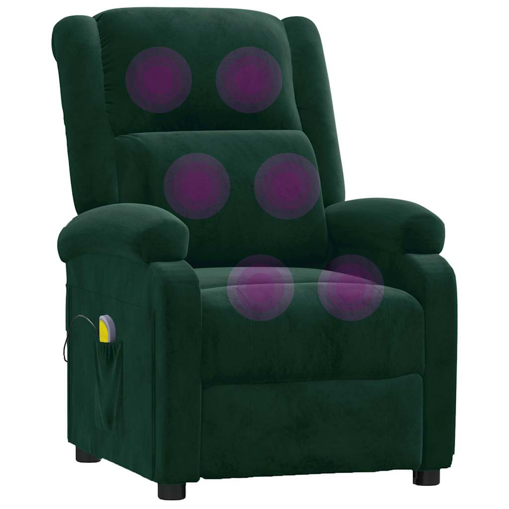 massagestol velour mørkegrøn