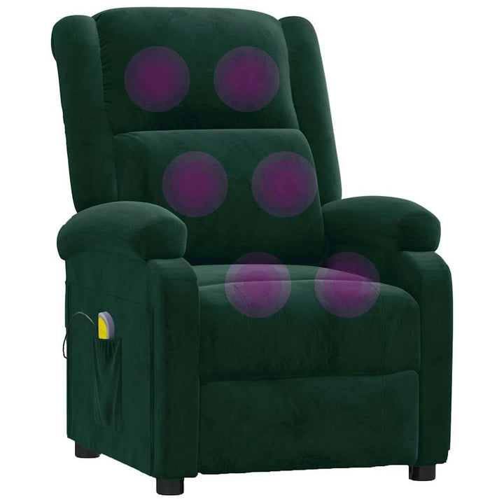 massagestol velour mørkegrøn