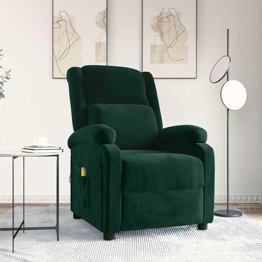 massagestol velour mørkegrøn