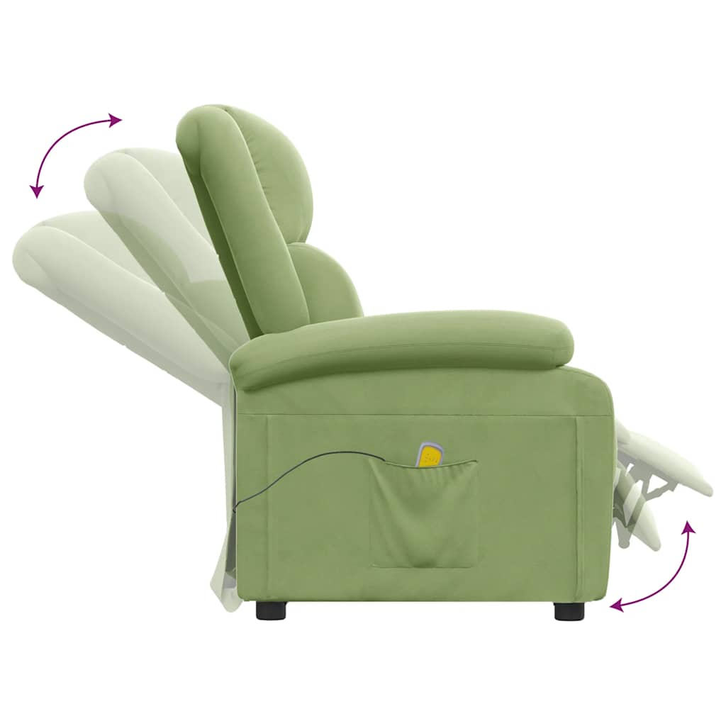 massagestol velour lysegrøn