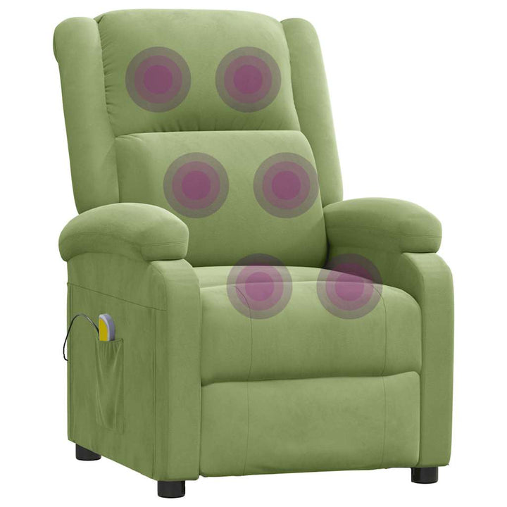 massagestol velour lysegrøn
