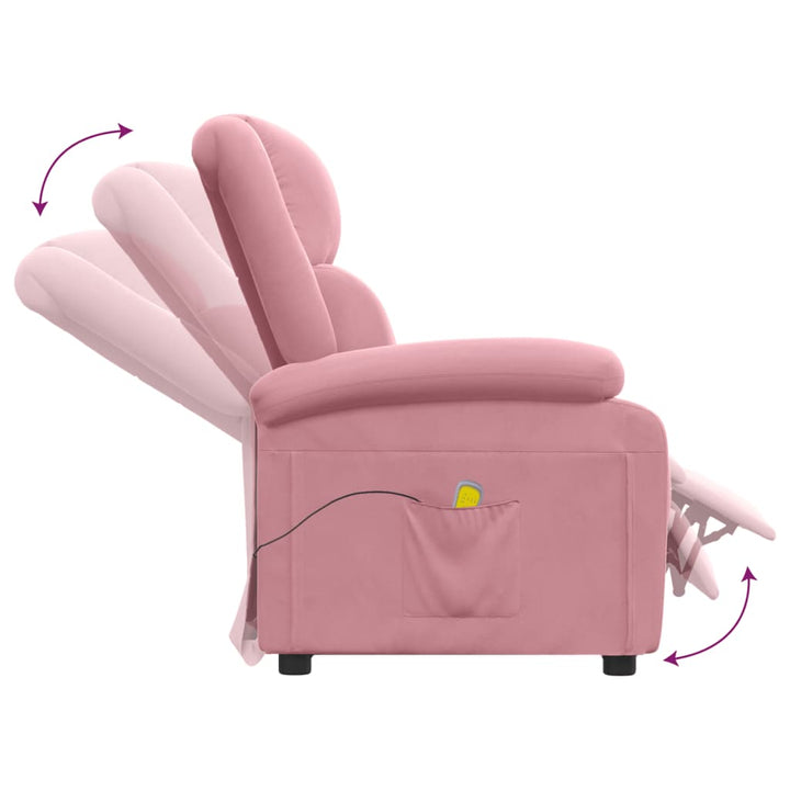 massagestol velour lyserød