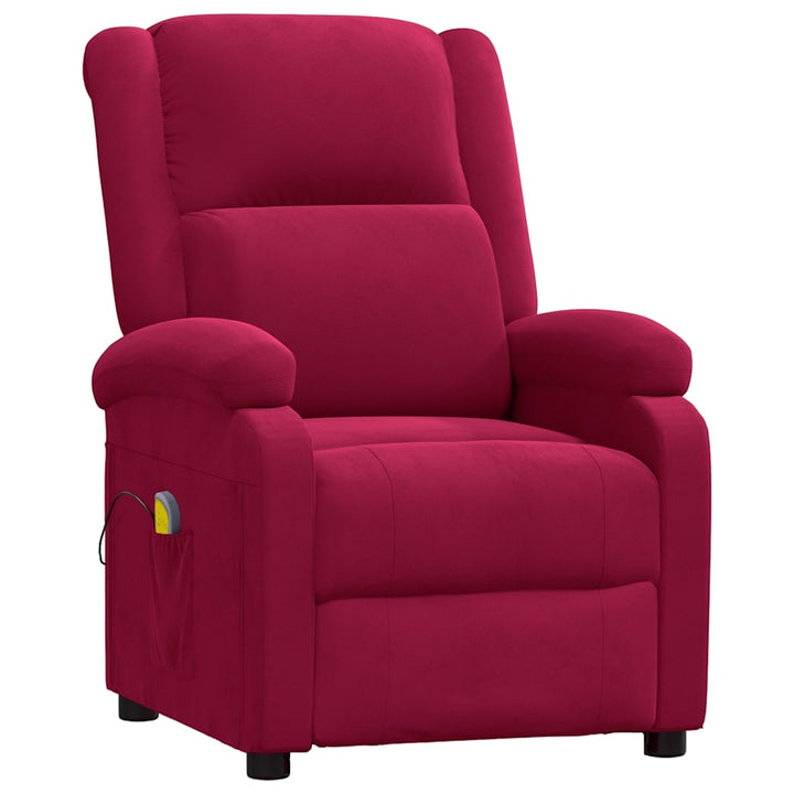massagestol velour vinrød