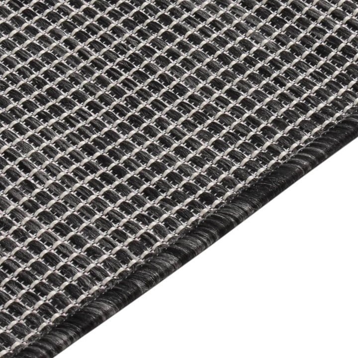 fladvævet udendørstæppe 80x250 cm grå