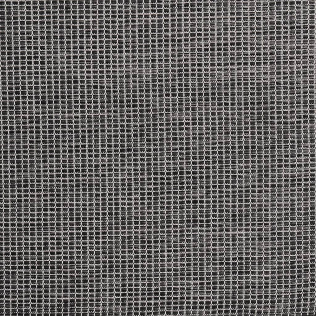 fladvævet udendørstæppe 80x250 cm grå