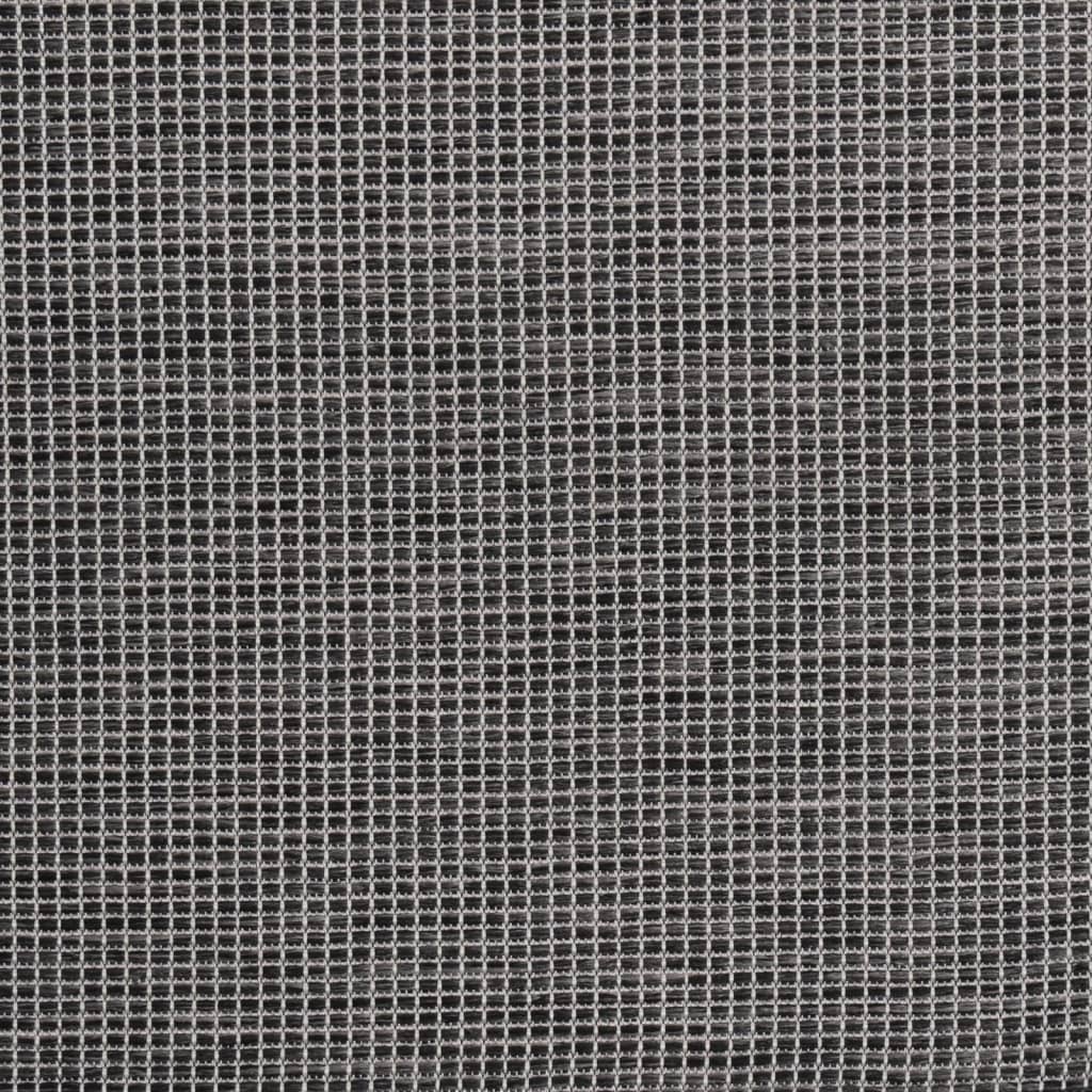 fladvævet udendørstæppe 140x200 cm grå