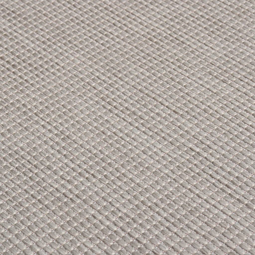 fladvævet udendørstæppe 80x150 cm lysegrå