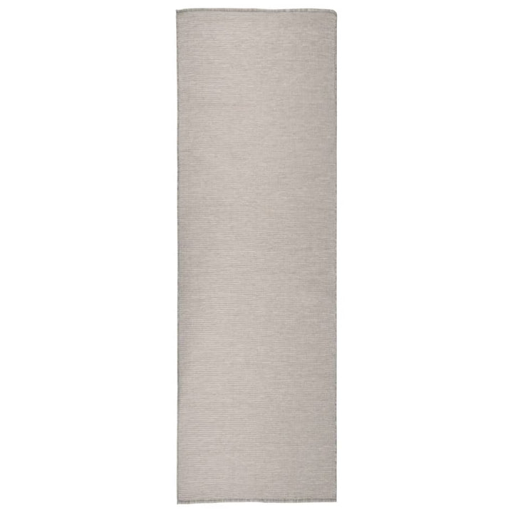 fladvævet udendørstæppe 80x250 cm lysegrå