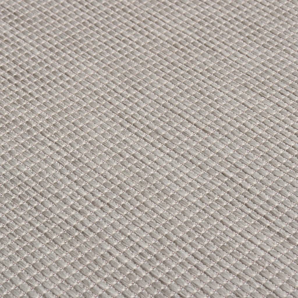 fladvævet udendørstæppe 100x200 cm lysegrå